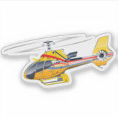 Cartoon Helikopter Sticker (Voorkant)
