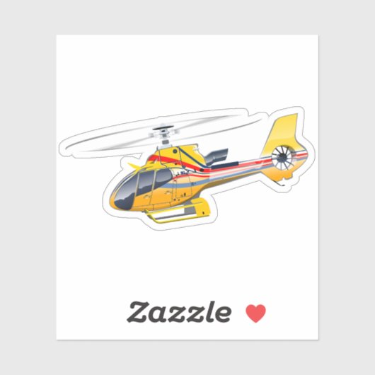 Cartoon Helikopter Sticker (Vel)