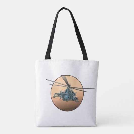 Cartoon helikopter tote bag (Achterkant)