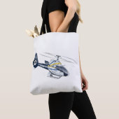 Cartoon Helikopter Tote Bag (Dichtbij)