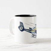 Cartoon Helikopter Tweekleurige Koffiemok (Voorkant links)