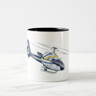 Cartoon Helikopter Tweekleurige Koffiemok