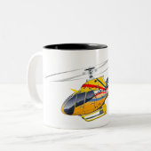 Cartoon Helikopter Tweekleurige Koffiemok (Voorkant links)