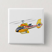 Cartoon Helikopter Vierkante Button 5,1 Cm (Voorkant)
