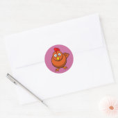 Cartoon Hen Chicken Ronde Sticker (Envelop)