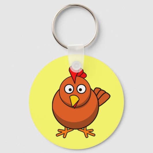 Cartoon Hen Chicken Sleutelhanger (Voorkant)