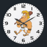 Cartoon Hercules Greek Mythology Hero with Club Grote Klok<br><div class="desc">Keep time with a decorative touch using this custom wall clock. Featuring a high-impact plexiglass face and a silent clock mechanism, this timepiece is as functional as it is beautiful. The lightweight design makes it easy to hang in any room, from the kitchen and office to a nursery or living...</div>