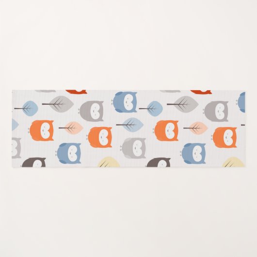 cartoon herfst Owls Yogamat (Voorkant (horizontaal))