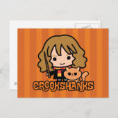 Cartoon Hermione en Crookshanks Briefkaart (Voorkant / Achterkant)