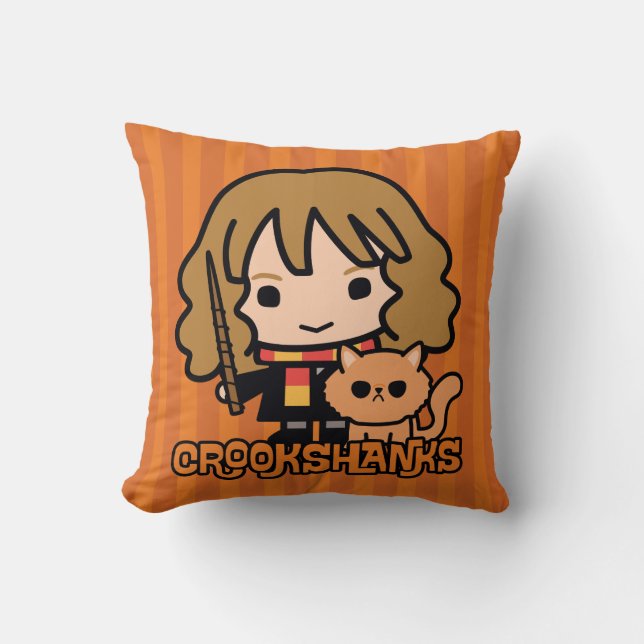 Cartoon Hermione en Crookshanks Kussen (Voorkant)