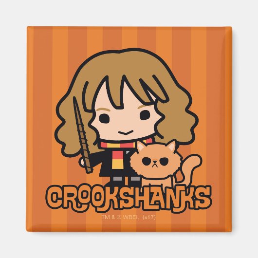 Cartoon Hermione en Crookshanks Magneet (Voorkant)