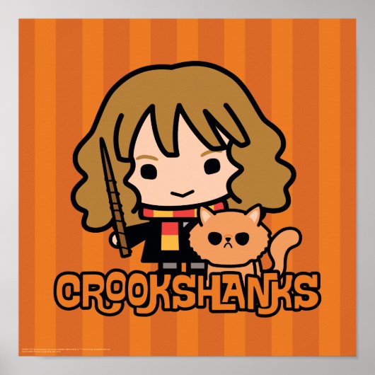 Cartoon Hermione en Crookshanks Poster (Voorkant)