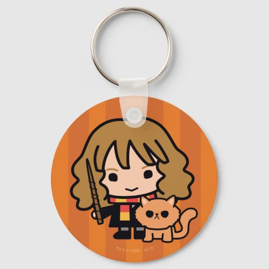 Cartoon Hermione en Crookshanks Sleutelhanger (Voorkant)