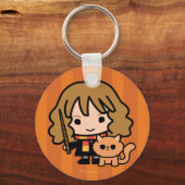 Cartoon Hermione en Crookshanks Sleutelhanger (Voorkant)