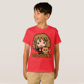 Cartoon Hermione en Crookshanks T-shirt (Voorkant volledig)