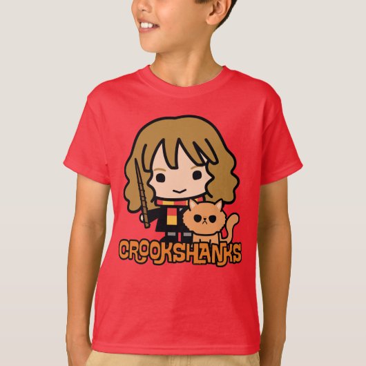 Cartoon Hermione en Crookshanks T-shirt (Voorkant)