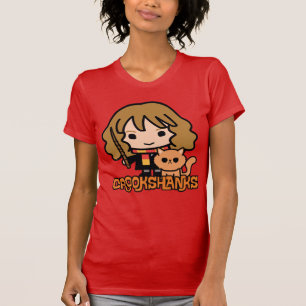 Cartoon Hermione en Crookshanks T-shirt