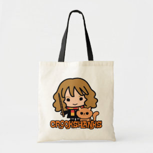 Cartoon Hermione en Crookshanks Tote Bag