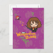 Cartoon Hermione en Ron Wingardium Leviosa Spell Briefkaart (Voorkant / Achterkant)
