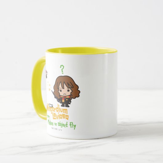 Cartoon Hermione en Ron Wingardium Leviosa Spell Mok (Voorkant links)