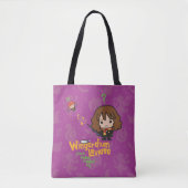 Cartoon Hermione en Ron Wingardium Leviosa Spell Tote Bag (Voorkant)