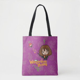 Cartoon Hermione en Ron Wingardium Leviosa Spell Tote Bag