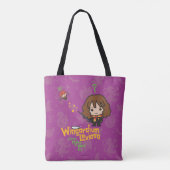 Cartoon Hermione en Ron Wingardium Leviosa Spell Tote Bag (Achterkant)