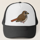 Cartoon Hermit Thrush Trucker Pet (Voorkant)