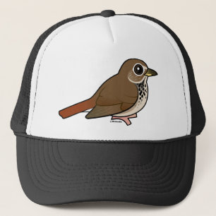 Cartoon Hermit Thrush Trucker Pet