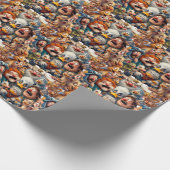 Cartoon Heroes in Repetitie Script Cadeaupapier (Hoek)