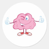 Cartoon Hersenen Karakter Stickers (Voorkant)