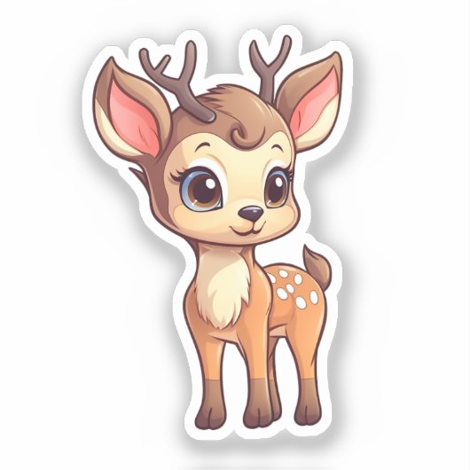 Cartoon hert sticker (Voorkant)