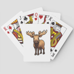 Cartoon hertenillustratie pokerkaarten