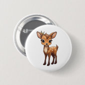Cartoon hertenillustratie ronde button 5,7 cm (Voorkant /achterkant)
