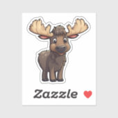 Cartoon hertenillustratie sticker (Vel)