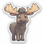 Cartoon hertenillustratie sticker (Voorkant)