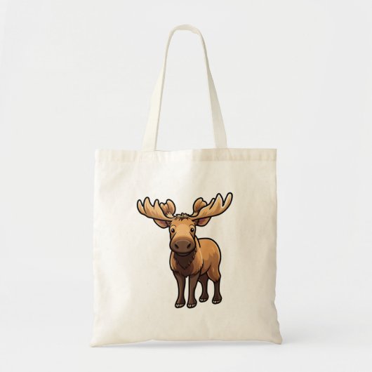 Cartoon hertenillustratie tote bag (Voorkant)