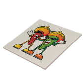 Cartoon hete pepers tegeltje (Zijkant)