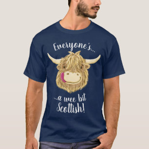 Cartoon Highland Cow, iedereen is Schots! T-shirt
