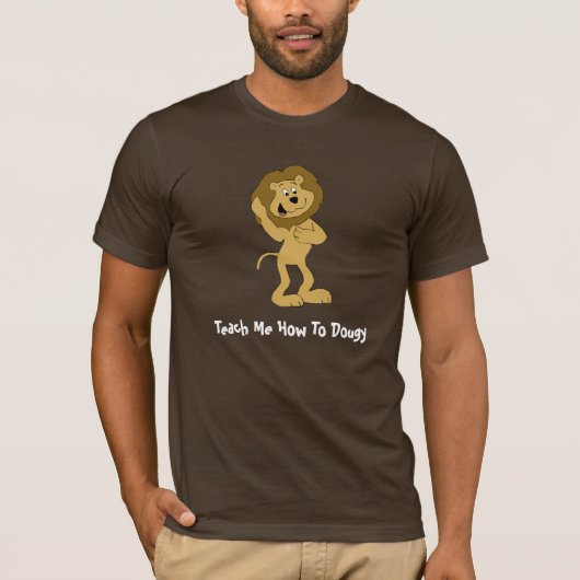 Cartoon Hip Hop Lion doet de Dougie T-shirt (Voorkant)