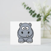 Cartoon Hippo Briefkaart (Staand voorkant)