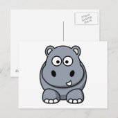 Cartoon Hippo Briefkaart (Voorkant / Achterkant)