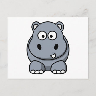 Cartoon Hippo Briefkaart