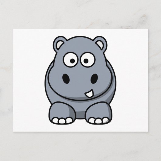 Cartoon Hippo Briefkaart (Voorkant)