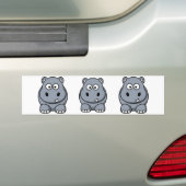 Cartoon Hippo Bumpersticker (Op auto)