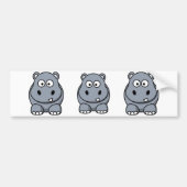 Cartoon Hippo Bumpersticker (Voorkant)
