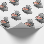 Cartoon Hippo Cadeaupapier (Hoek)