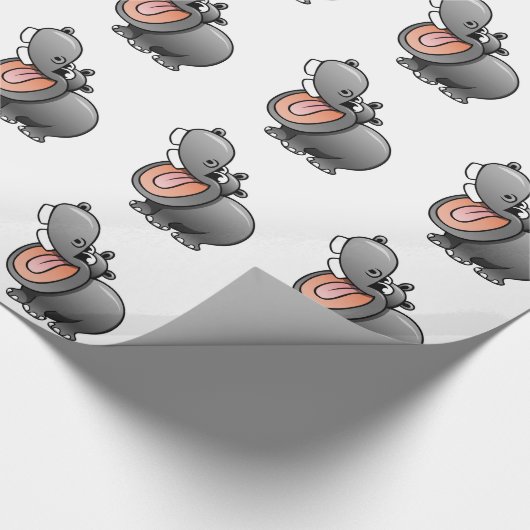 Cartoon Hippo Cadeaupapier (Hoek)