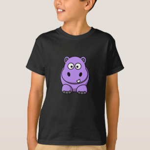 cartoon-hippo leuke schattige vriendschappelijke t-shirt