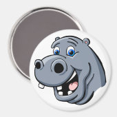 Cartoon Hippo Magneet (Voorkant / Achterkant)
